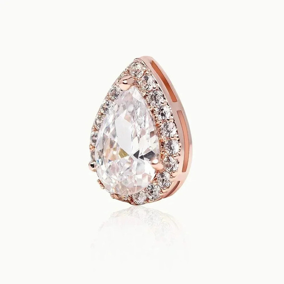 ❤️Women Gold Teardrop Bridal EarringsElegant  Cubic Stud Earrings - Picture 5 of 7